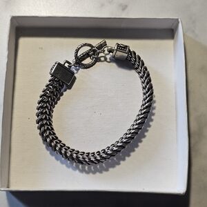Sterling Silver Braided Chain Bracelet - Silver